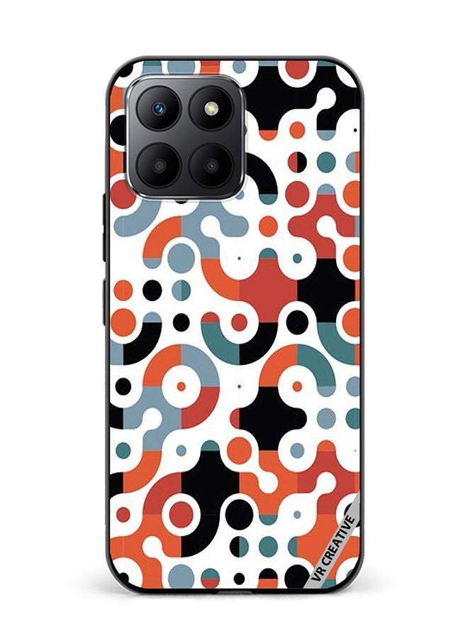 VR CREATIVE Protective Case Cover For Honor 70 Lite Geomatric Pattern Design Multicolour - Image 1