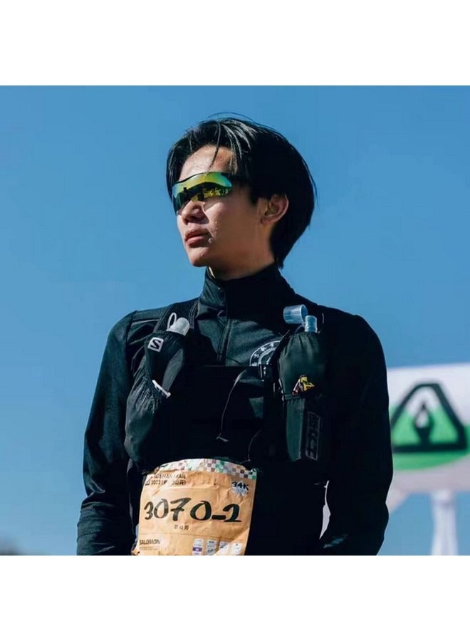 Beauenty 2Pcs Sports Sunglasses, Colored Sports Sunglasses, Cycling Glasses Men Large, Sports Glasses Polarized Sports Glasses for Men UV400, For Daily Travel and Running (Blue, Red) - Image 4