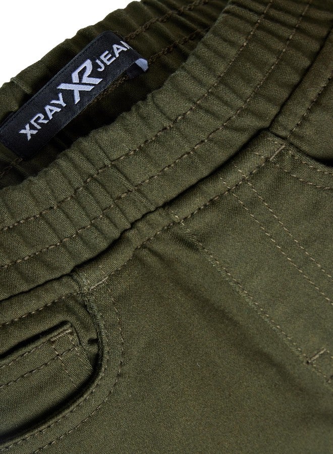 X RAY Toddlers Stretchy Colored Denim Jeans (2T - 4T), Casual Pants Boy Clothes for Boys with Elastic Waistband,Olive, 3T - Image 4