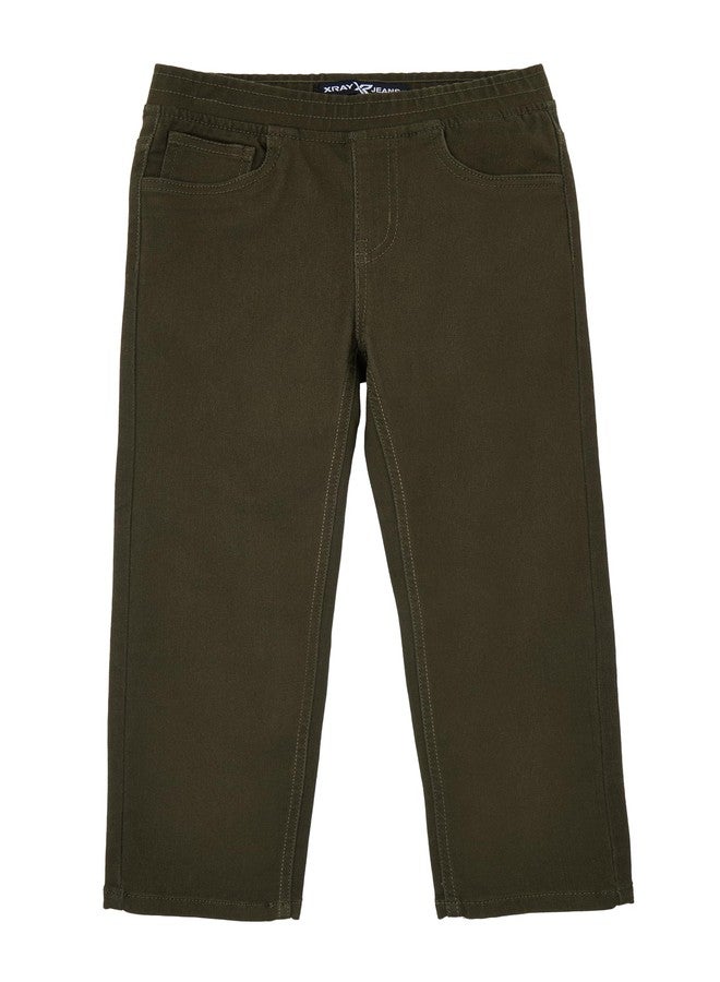 X RAY Toddlers Stretchy Colored Denim Jeans (2T - 4T), Casual Pants Boy Clothes for Boys with Elastic Waistband,Olive, 3T - Image 1