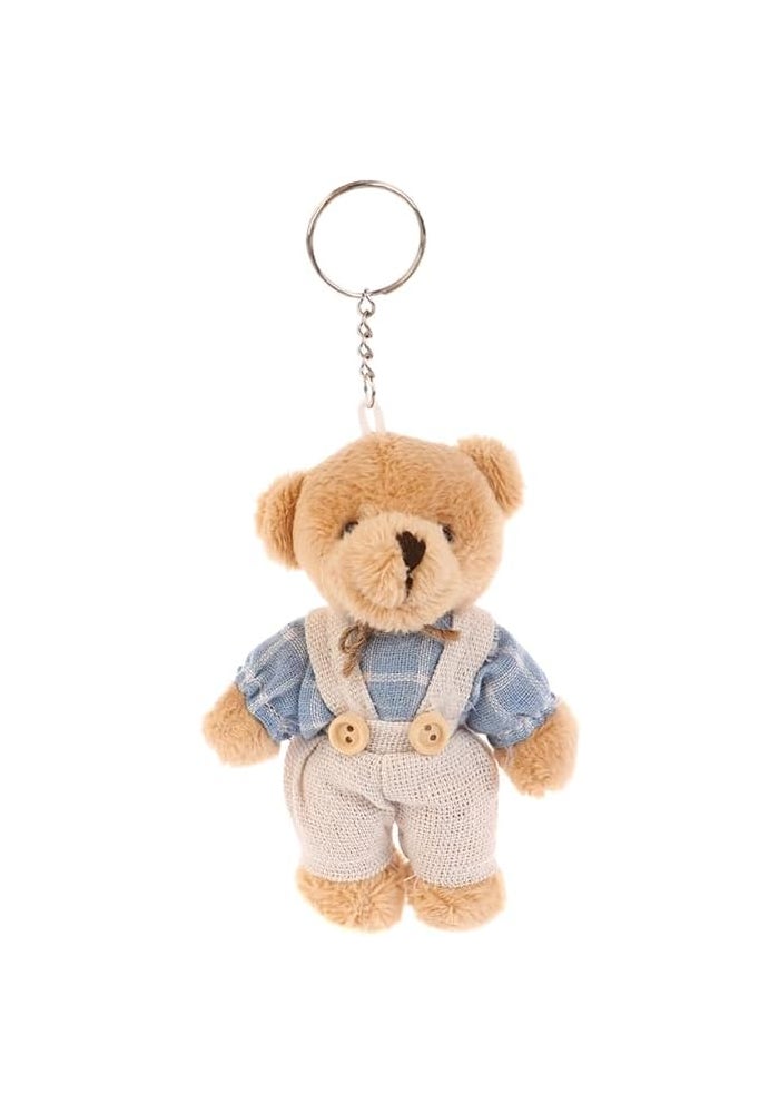 Cute Cartoon Bear Keychain with Clothes - Soft Stuffed Pendant for Bags and Backpacks - Image 1