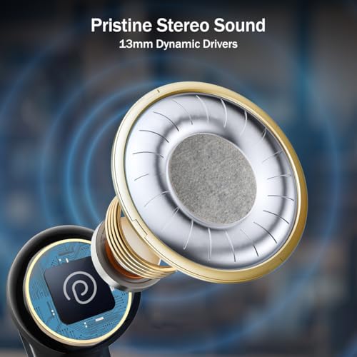 pTron Bassbuds Eon in-Ear TWS Earbuds w/ 13mm Drivers, 45Hrs Playtime, Dual HD Mic & TruTalk AI-ENC Calls, Custom EQ,Mobile App, Bluetooth v6.0 Headphones,Voice Assist., Type C Charging & IPX5 (Black) - Image 3