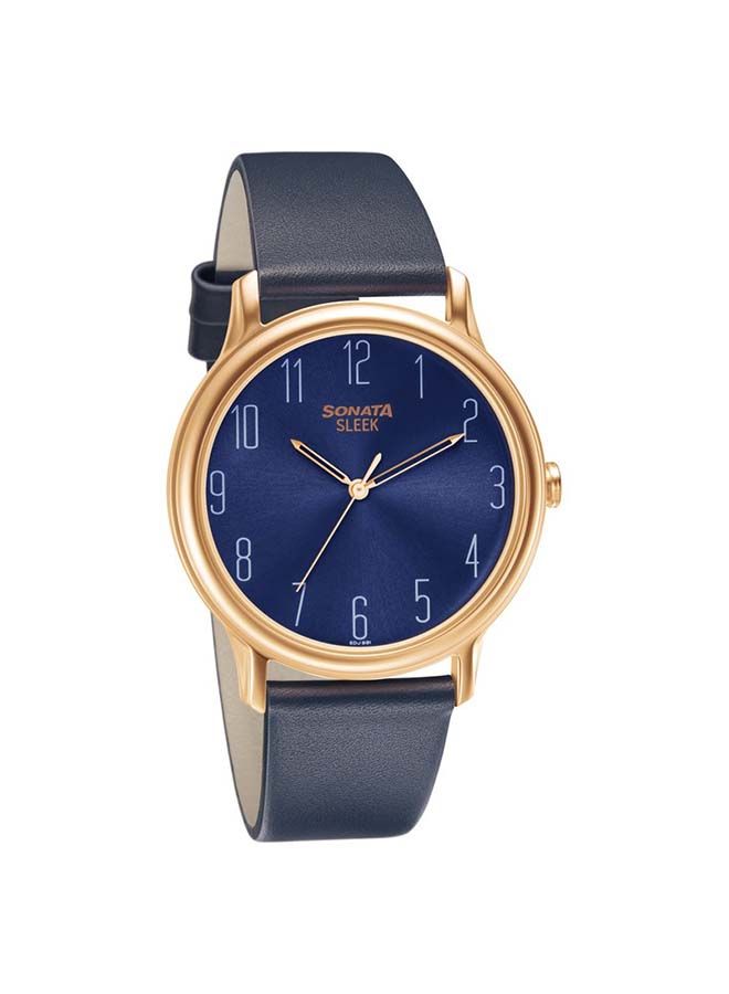 سوناتا ساعة يد أنالوج بحزام جلدي دائري  -  مم - أزرق - Image 5