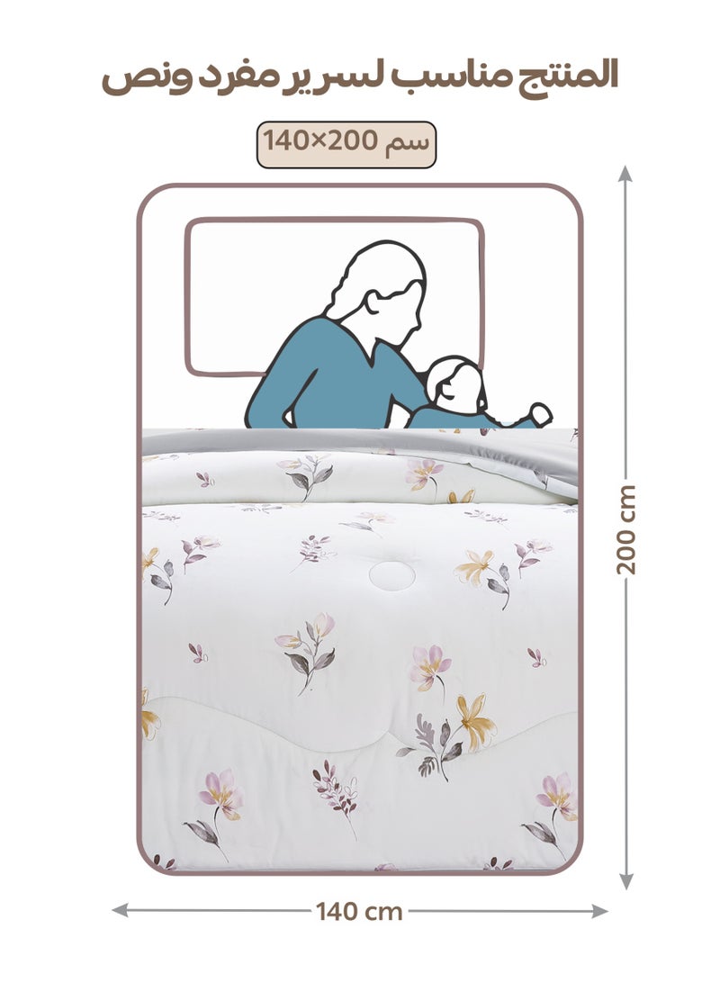 Doona Bedding Comforter Set, Fits 140x200 cm Single Size Bed – 4 Pcs Reversible Printed Design – 350 GSM All-Season Comforter – Premium Brushed Microfiber - Image 2