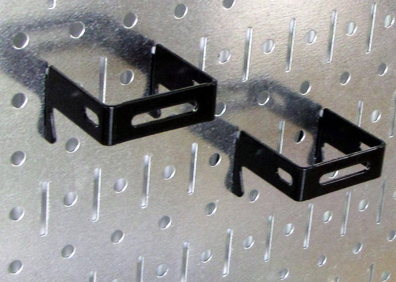 Wall Control 2in x 2in C-Bracket Slotted Metal Pegboard Hook Pegboard and Slotted Tool Board – Black - Image 2