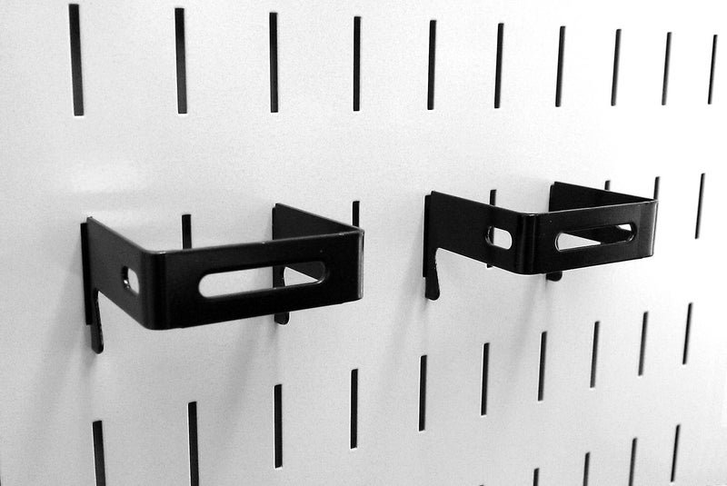 Wall Control 2in x 2in C-Bracket Slotted Metal Pegboard Hook Pegboard and Slotted Tool Board – Black - Image 1