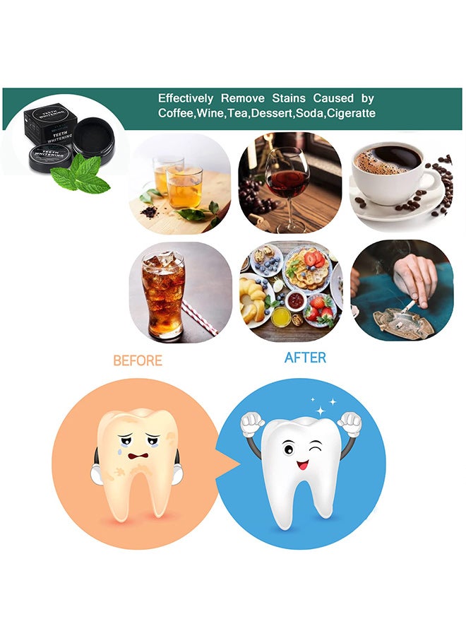 EELHOE Teeth Whitening Charcoal Powder, Natural Activated Charcoal Teeth Whitener Powder with Bamboo Brush Oral Care Set (1.05 oz) - Image 3