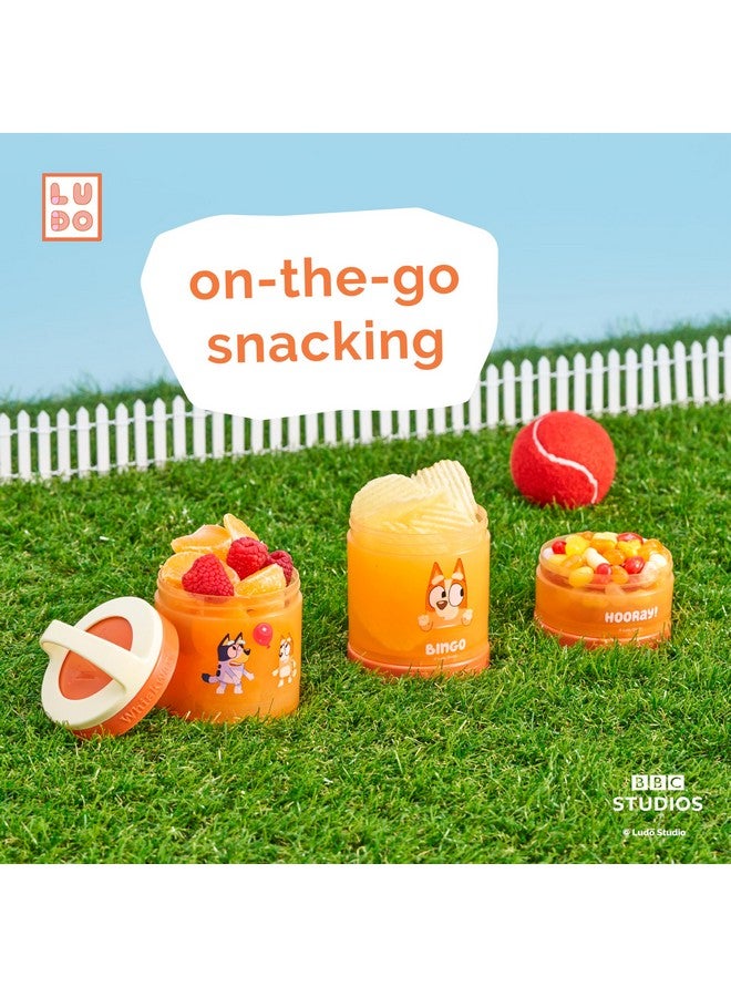Whiskware Bluey Stackable Snack Containers for Kids and Toddlers, 3 Stackable Snack Cups for School and Travel, Bluey and Bingo, Hooray! - Image 5
