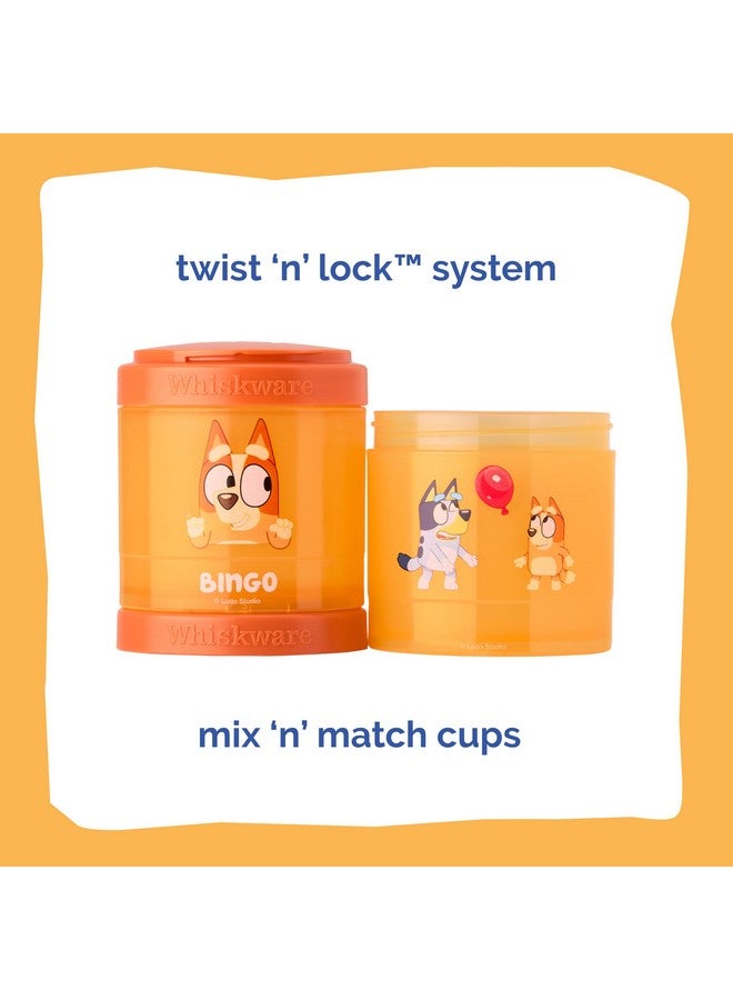 Whiskware Bluey Stackable Snack Containers for Kids and Toddlers, 3 Stackable Snack Cups for School and Travel, Bluey and Bingo, Hooray! - Image 3