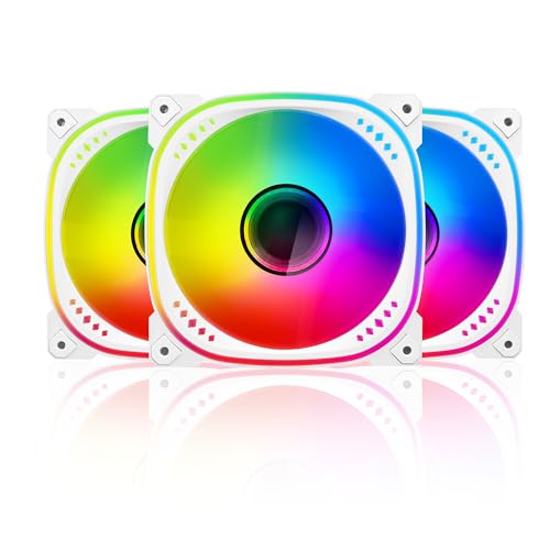 Ant Esports Spectraflow 120mm 3 IN 1 ARGB Case Fan Kit - White, Infinity Mirror Design, PWM Control, 1800 RPM, 45 CFM Airflow - Image 2