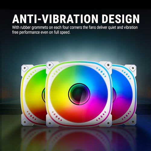 Ant Esports Spectraflow 120mm 3 IN 1 ARGB Case Fan Kit - White, Infinity Mirror Design, PWM Control, 1800 RPM, 45 CFM Airflow - Image 4