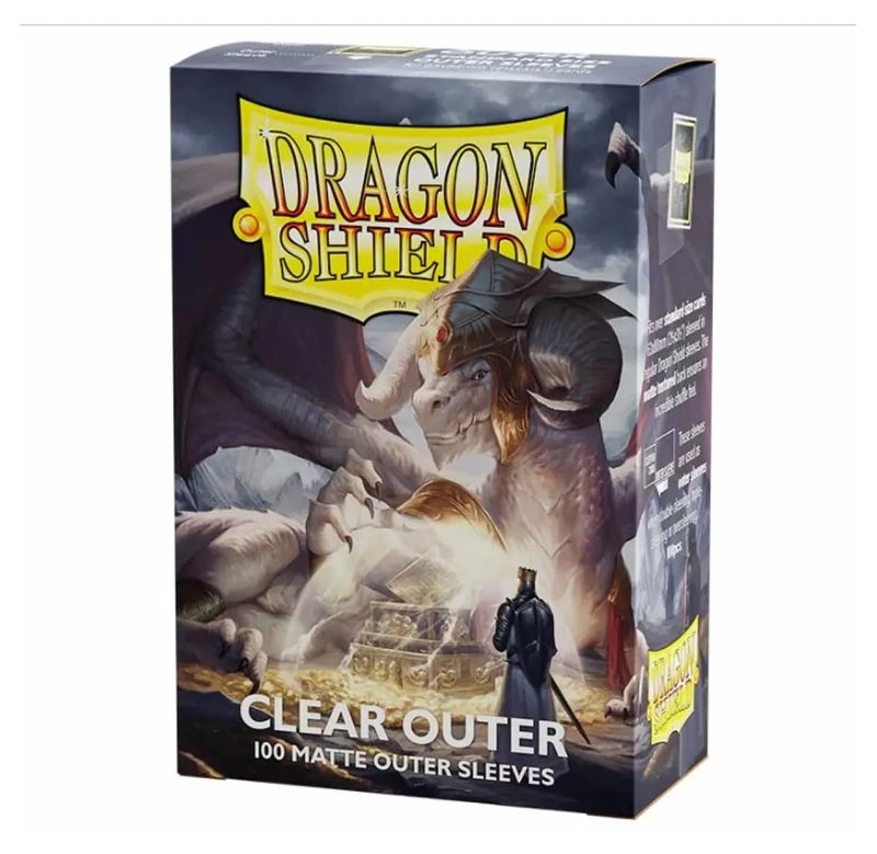 Dragon Shield Matte Clear Outer Sleeves 100 CT Smooth Tough Premium TCG Sleeves Compatible with Pokemon Flesh Blood One Piece Magic The Gathering