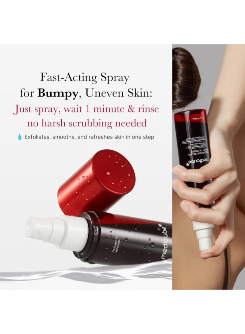ميديكيوب ريد بودي بيلينغ شوت – بخاخ منظف مقشر لجلد الفراولة بحمض حمض السكسينيك 115 مل - Image 2