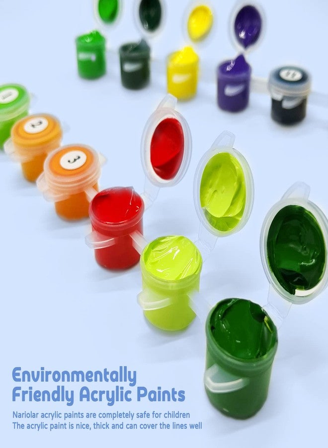 Nariolar Paint by Numbers for Kids Ages 8-12 with 7X9.5 inch Pre-Printed Cardboard,12 Acrylic Paint Pots and 3 Painting Brushes, Room Decor for Children,(Wolf) - Image 4