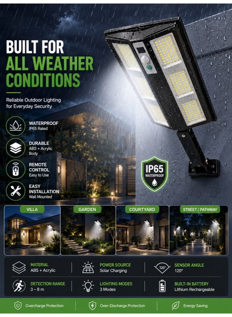 ELTRAZONE Solar LED Street Light with PIR Motion Sensor, Remote Control, IP65 Waterproof Outdoor Security Light - Image 2
