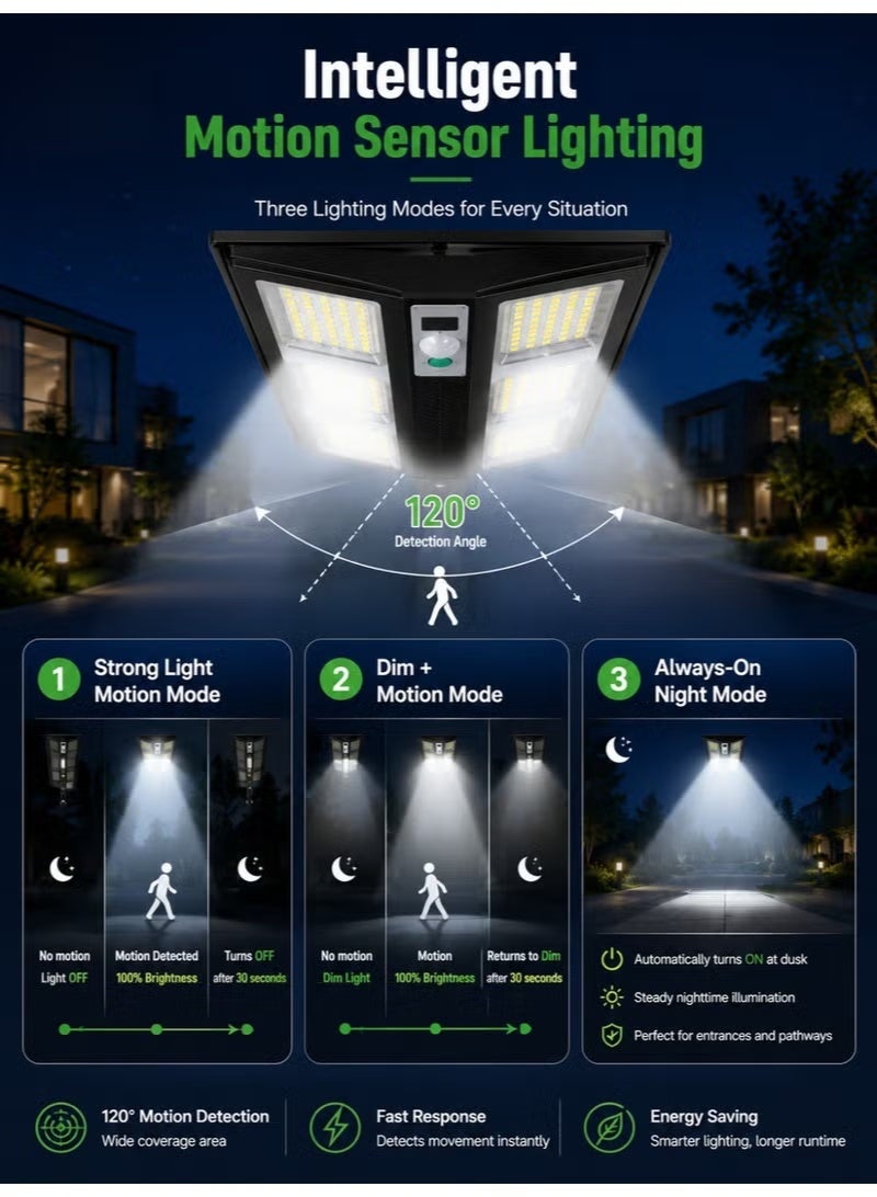 ELTRAZONE Solar LED Street Light with PIR Motion Sensor, Remote Control, IP65 Waterproof Outdoor Security Light - Image 4
