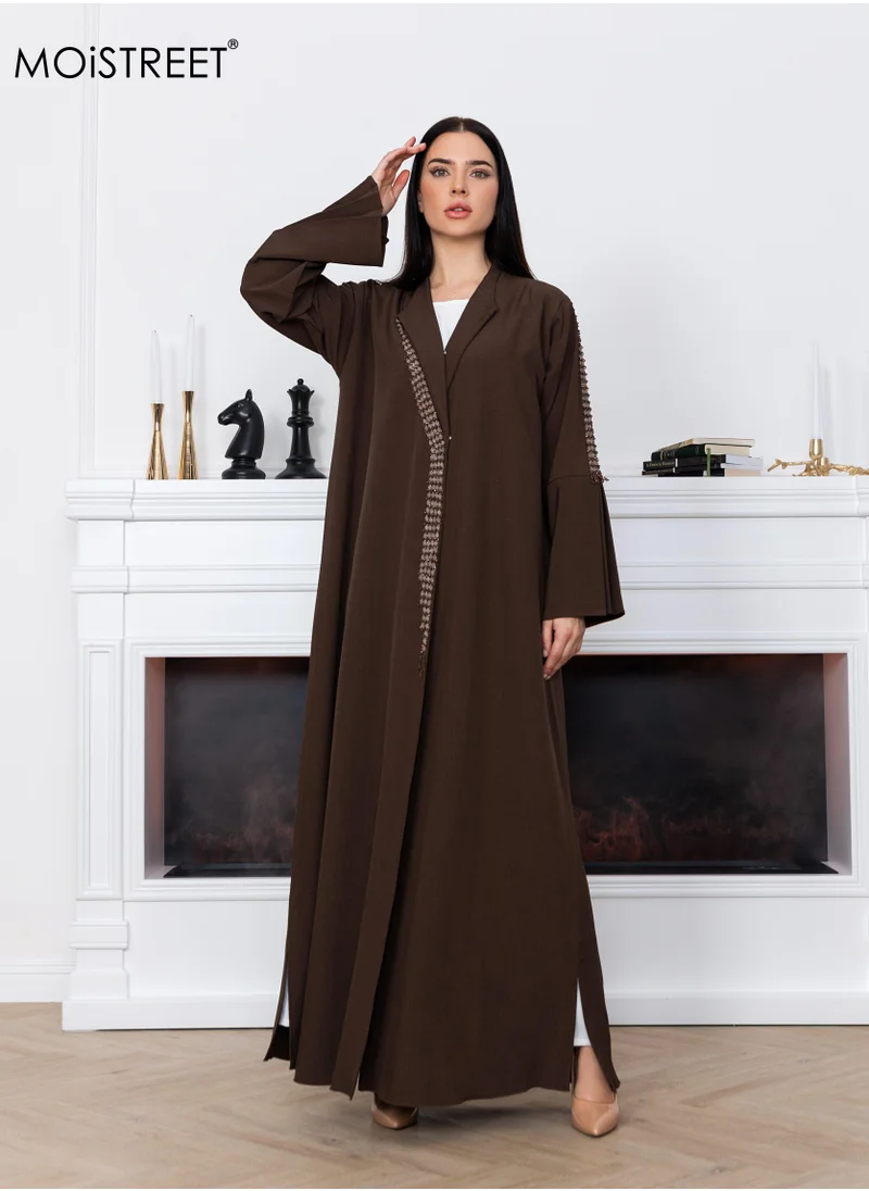 Moistreet Melange Embroidery Abaya