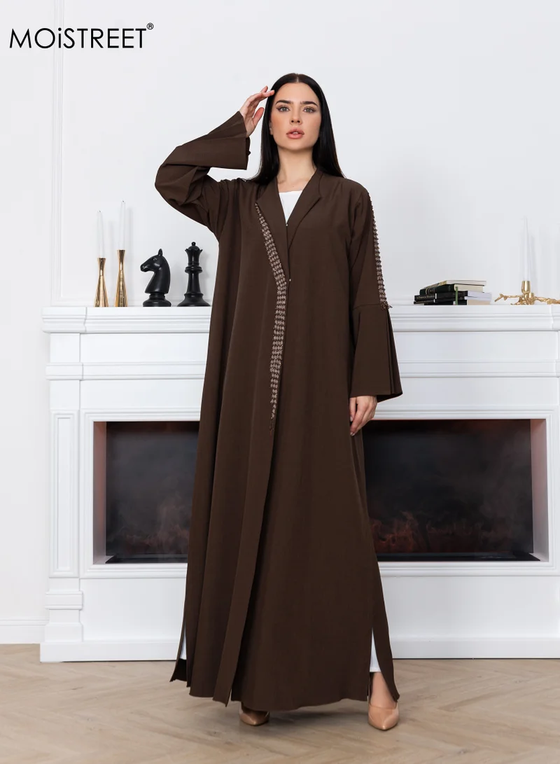 Moistreet Melange Embroidery Abaya