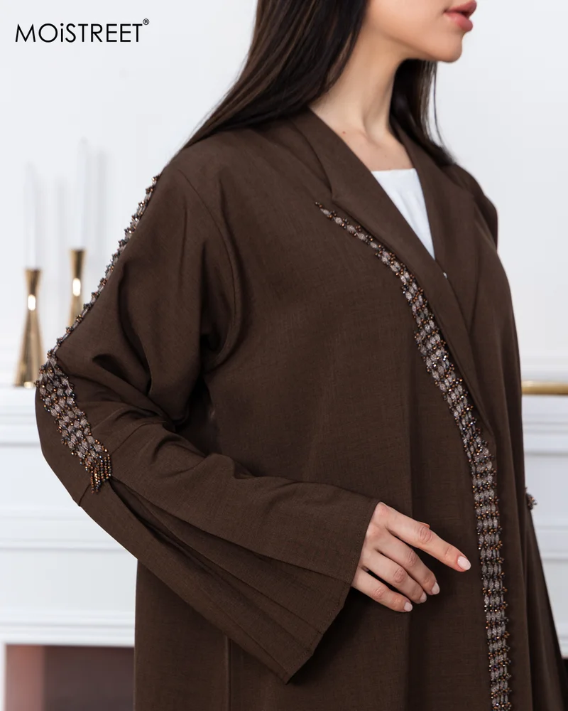 Moistreet  MOiSTREET Melange Embroidery Abaya for Women | Best Price UAE