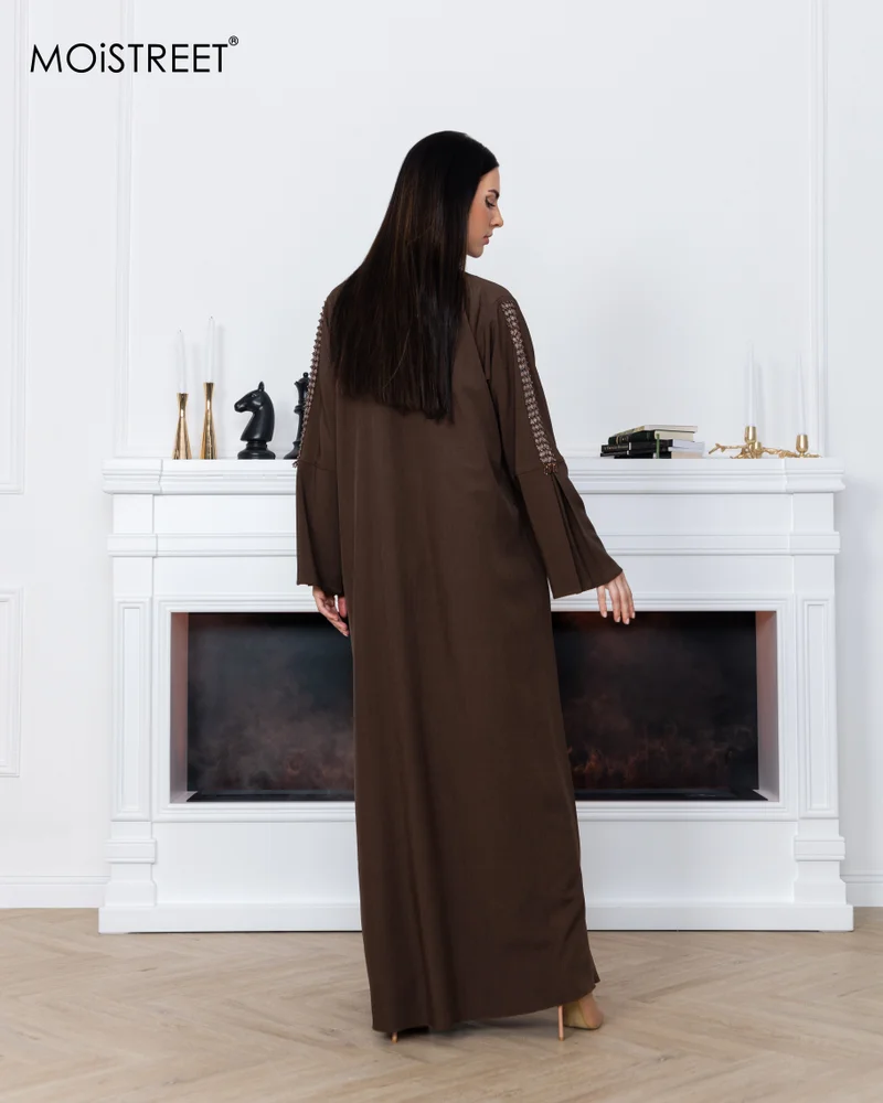 Moistreet  MOiSTREET Melange Embroidery Abaya for Women | Best Price UAE