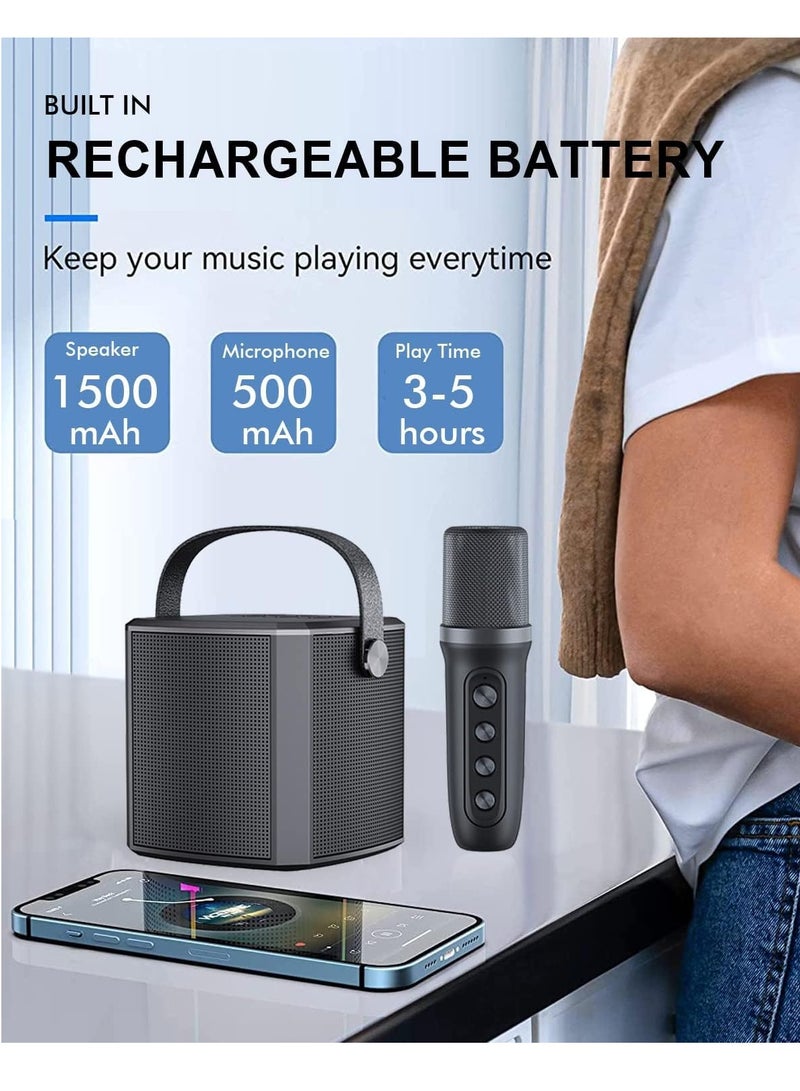 ELTRAZONE YS-102 Bluetooth Speaker – Portable Small Family KTV Outdoor Karaoke Microphone, Professional Children's Singing Speaker – High-Quality Sound, Wireless, Compact Design, Ideal for Parties & Outdoor Fun (Black) - Image 2