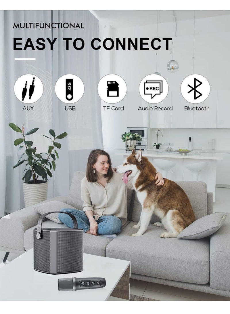 ELTRAZONE YS-102 Bluetooth Speaker – Portable Small Family KTV Outdoor Karaoke Microphone, Professional Children's Singing Speaker – High-Quality Sound, Wireless, Compact Design, Ideal for Parties & Outdoor Fun (Black) - Image 3