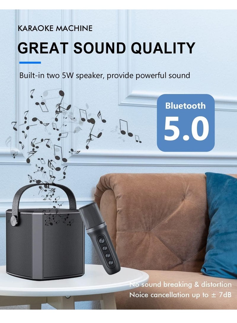 ELTRAZONE YS-102 Bluetooth Speaker – Portable Small Family KTV Outdoor Karaoke Microphone, Professional Children's Singing Speaker – High-Quality Sound, Wireless, Compact Design, Ideal for Parties & Outdoor Fun (Black) - Image 4