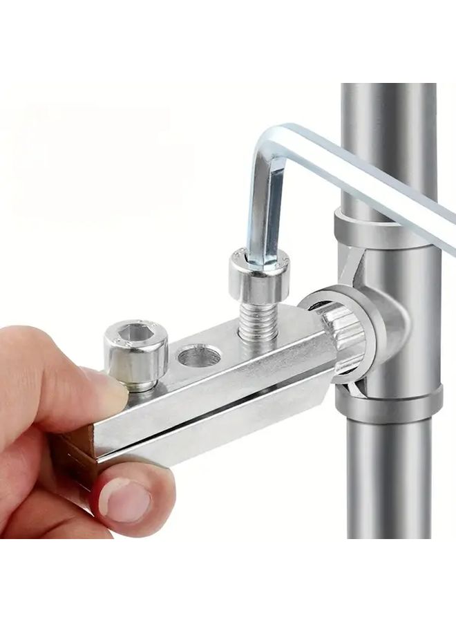 6 Piece Adjustable Angle Faucet Valve Removal Tool Set Steel Pipe Screw Extractor - Image 1