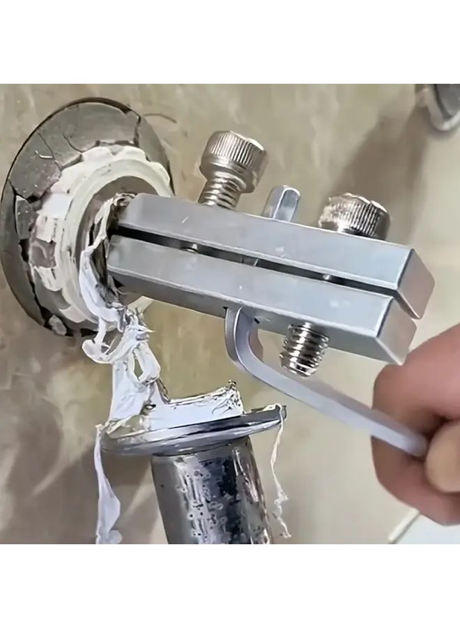 6 Piece Adjustable Angle Faucet Valve Removal Tool Set Steel Pipe Screw Extractor - Image 4