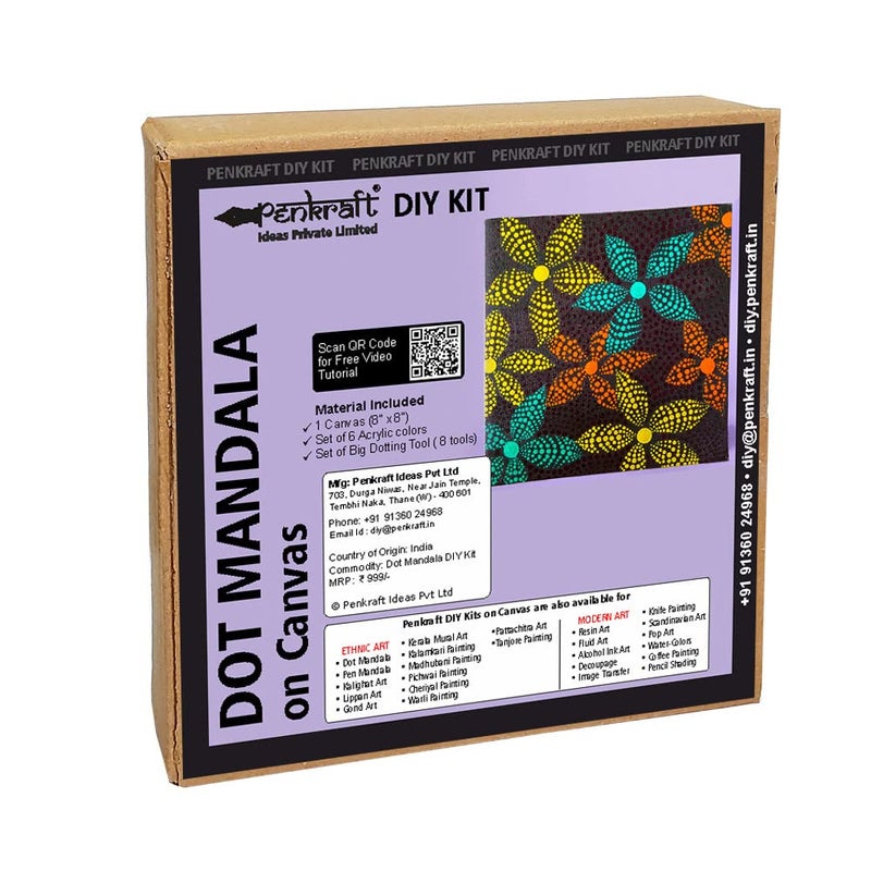 Penkraft Dot Mandala on Canvas DIY Kit Free Video Tutorial - Image 1