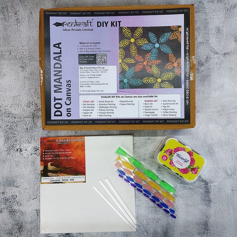 Penkraft Dot Mandala on Canvas DIY Kit Free Video Tutorial - Image 2