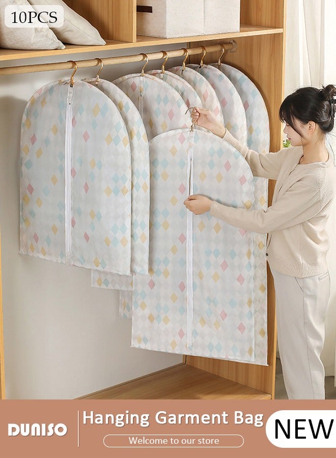 DUNISO 10 Pack Garment Bags for Hanging Clothes with Full Zipper, Dust Proof Hanging Clothes Storage Bag Travel Hanging Garment Bags for Closet Storage, Suit Bags for Closet Storage and Travel 60*80cm  - Image 1