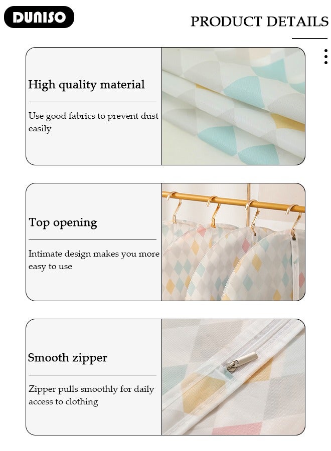 DUNISO 10 Pack Garment Bags for Hanging Clothes with Full Zipper, Dust Proof Hanging Clothes Storage Bag Travel Hanging Garment Bags for Closet Storage, Suit Bags for Closet Storage and Travel 60*80cm  - Image 2