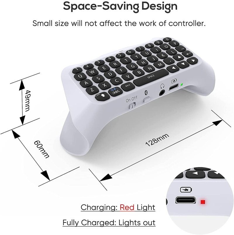 Mini Wireless Chatpad: Ergonomic Design Built-In Speaker Bluetooth Gamepad Keyboard for PS5 Gaming Voice Chat Messaging - Image 5