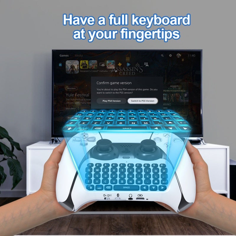 Mini Wireless Chatpad: Ergonomic Design Built-In Speaker Bluetooth Gamepad Keyboard for PS5 Gaming Voice Chat Messaging - Image 4