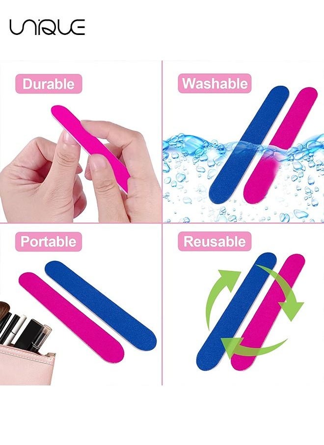 Unique 50 Pcs Emery Boards for Nails,Nail Files for Nature Nails Small Disposable Double Sided Colorful Nail File Bulk for Home Salon Travel Size Mini Manicure Kit for Men Women Kids Wood Emory Pink/Blue  - Image 4