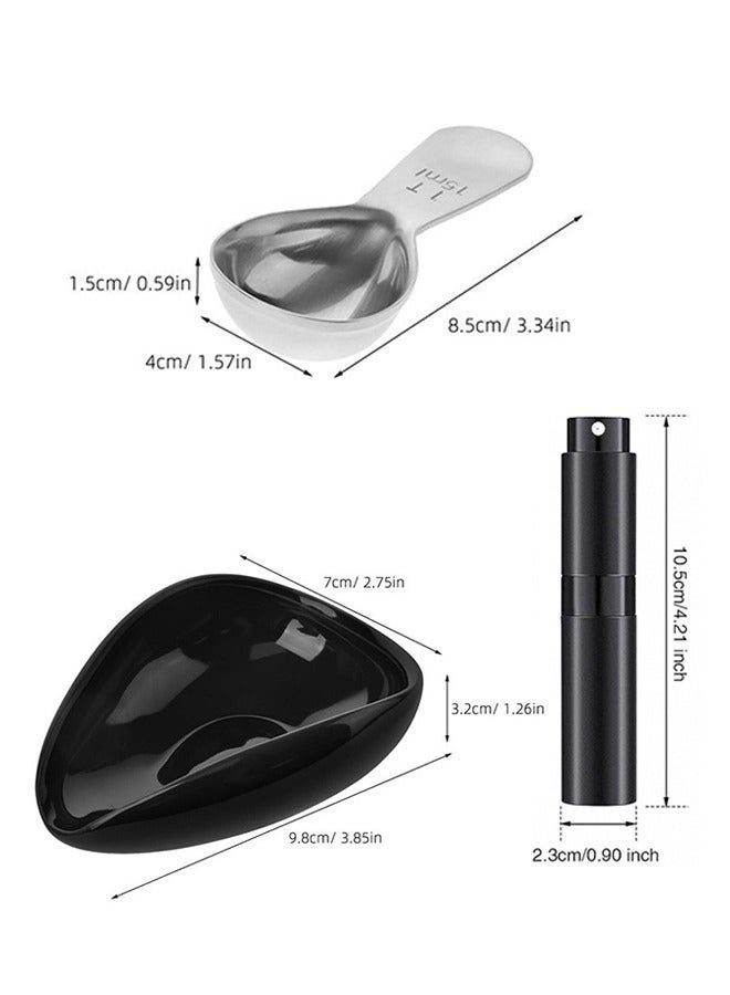Black Three - piece Coffee Bean Display Plate Set with Sprayer and Spoon, Suitable for Multiple Scenes - Image 3