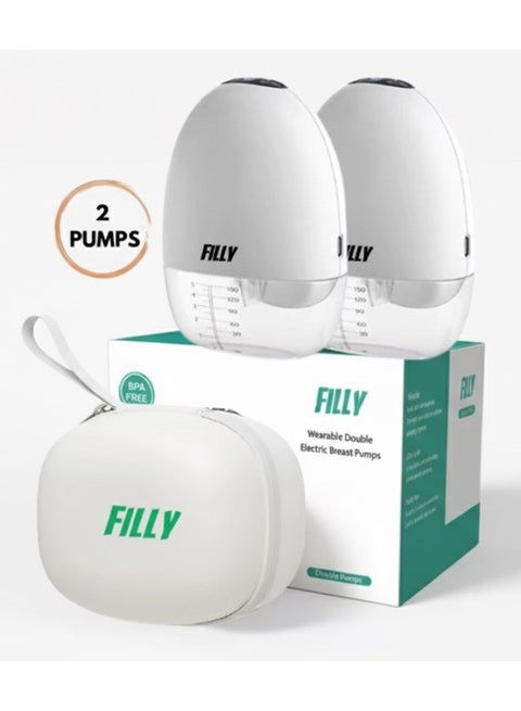 Wearable Double Electric Breast Pump with Carrying Case, 2 pack, Hands free wireless, Painless Breastfeeding With 3 Modes And 9 Suction Levels, Powerful 1500 Mah Battery, Lcd Display
