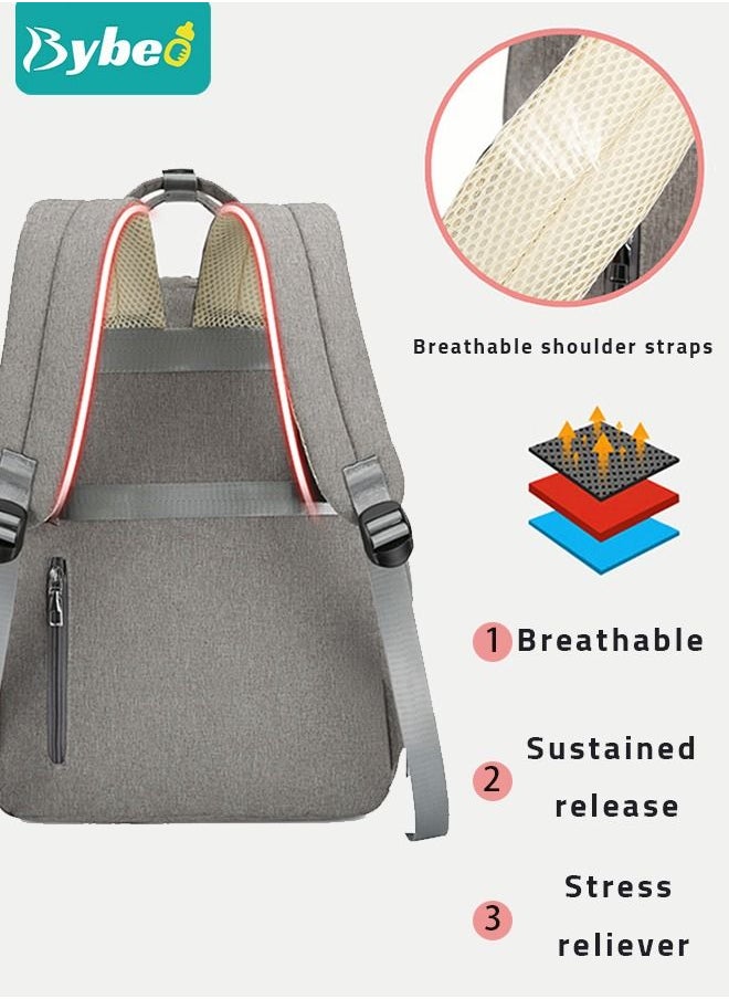 Bybeo Fashionable Baby Diaper Backpack with Changing Station Waterproof Large Capacity Multifunction Maternity Mummy Bag  - Image 4