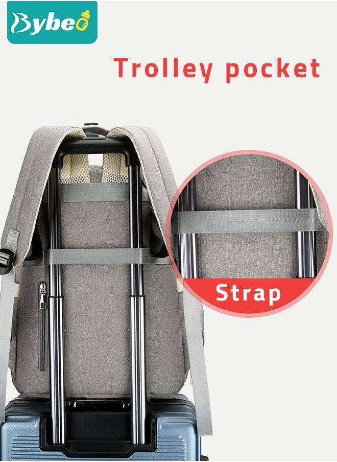 Bybeo Fashionable Baby Diaper Backpack with Changing Station Waterproof Large Capacity Multifunction Maternity Mummy Bag  - Image 5