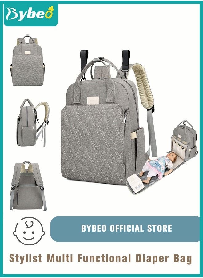 Bybeo Fashionable Baby Diaper Backpack with Changing Station Waterproof Large Capacity Multifunction Maternity Mummy Bag  - Image 1