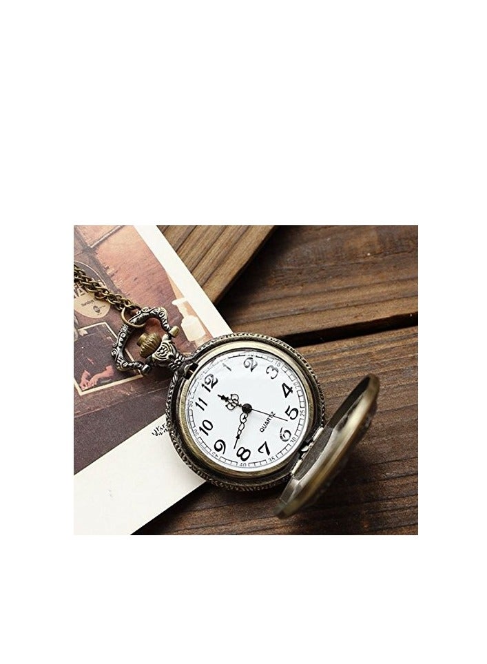VIUAUAX ساعة الجيب الميكانيكية الميكانيكية الصغيرة ساعة الجيب ساعة الجيب الميكانيكية الرجعية ساعة الجيب قلادة ساعة الجيب التناظرية القديمة الكوارتز التناظرية مع سلسلة - Image 4