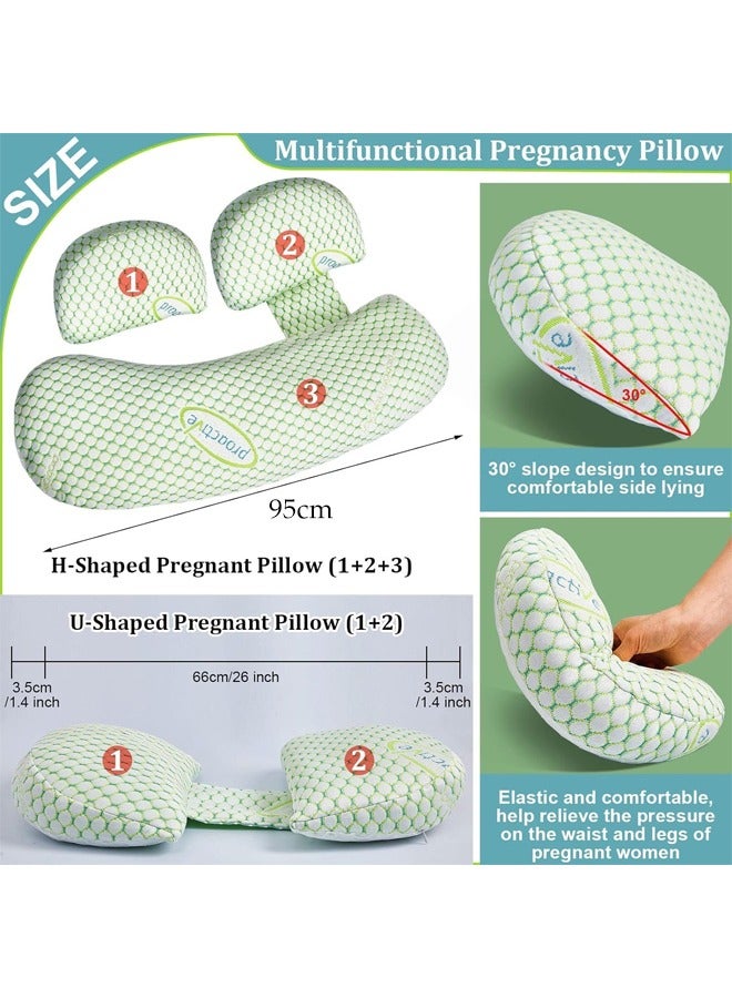 DUNISO Pregnancy Pillows for Sleeping,Maternity Pillow with Adjustable and Removable Cooling Cover ，Soft Pregnancy Body Pillow Support for Back, Legs, Belly,Hips of Pregnant Women  - Image 3