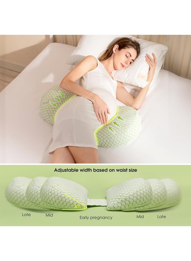 DUNISO Pregnancy Pillows for Sleeping,Maternity Pillow with Adjustable and Removable Cooling Cover ，Soft Pregnancy Body Pillow Support for Back, Legs, Belly,Hips of Pregnant Women  - Image 5