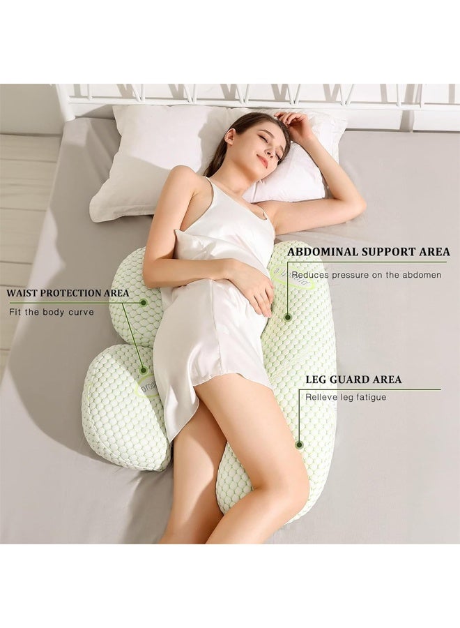 DUNISO Pregnancy Pillows for Sleeping,Maternity Pillow with Adjustable and Removable Cooling Cover ，Soft Pregnancy Body Pillow Support for Back, Legs, Belly,Hips of Pregnant Women  - Image 4