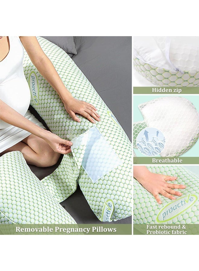 DUNISO Pregnancy Pillows for Sleeping,Maternity Pillow with Adjustable and Removable Cooling Cover ，Soft Pregnancy Body Pillow Support for Back, Legs, Belly,Hips of Pregnant Women  - Image 2