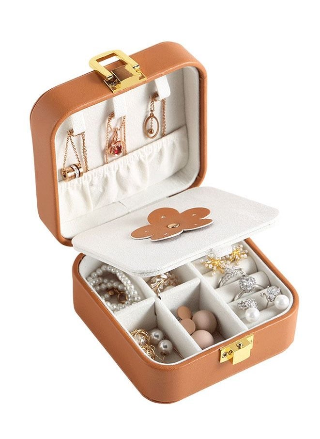 Generic - Portable Small Storage Jewellery Box Brown - Image 1