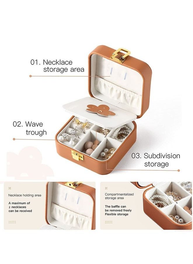Generic - Portable Small Storage Jewellery Box Brown - Image 1
