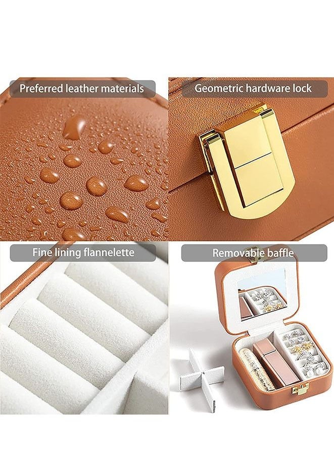 Generic - Portable Small Storage Jewellery Box Brown - Image 1