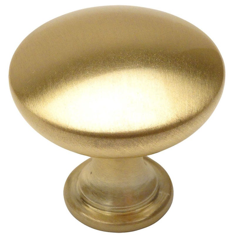 Cosmas 10 Pack 5305BB Brushed Brass Traditional Round Solid Cabinet Hardware Knob 114 Diameter